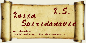 Kosta Spiridonović vizit kartica